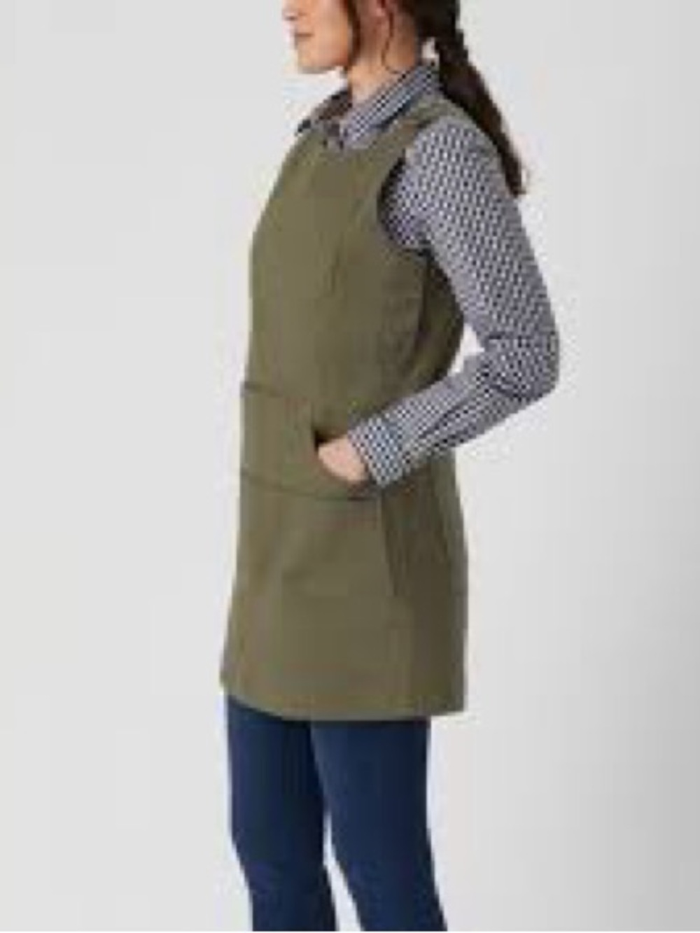 Duluth Trading Co. | Women’s Olive Green Sleeveless Flex Fire Hose Apron Dress L - Picture 2 of 16